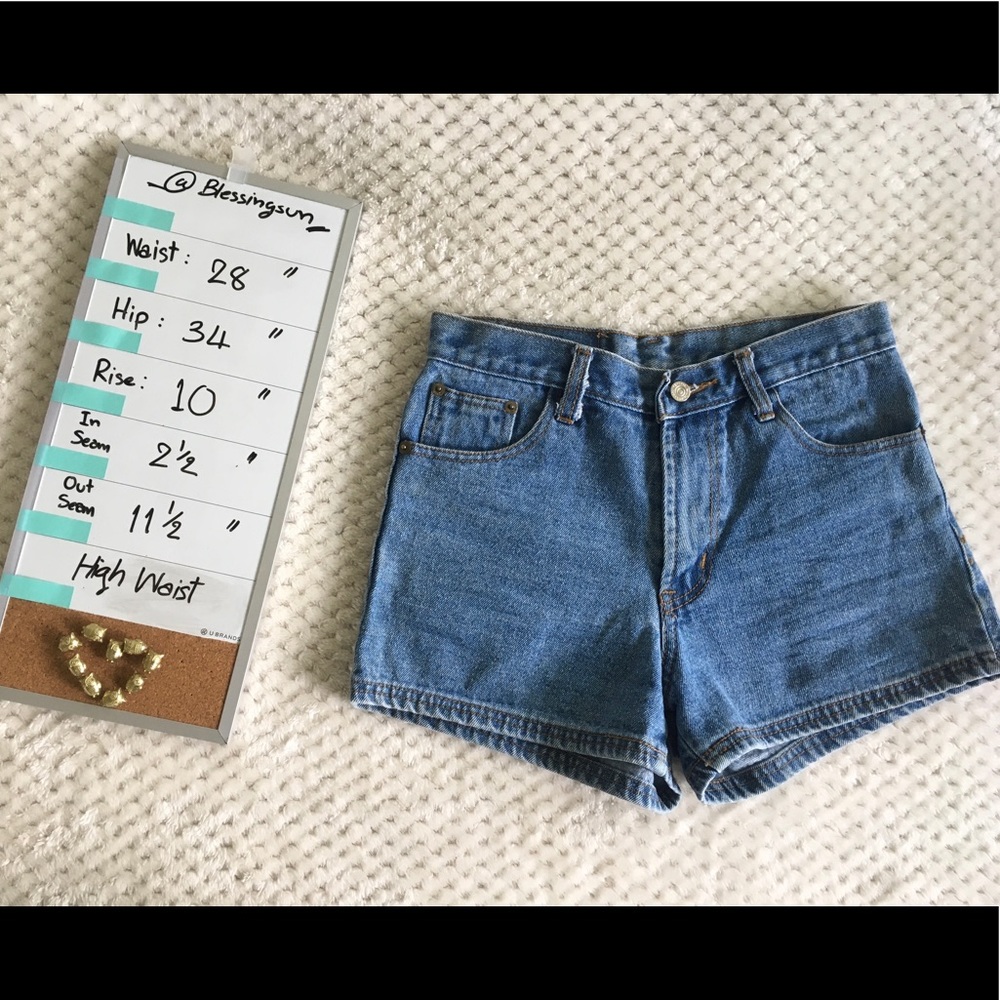 High waist jean shorts marble-granite blue tone
